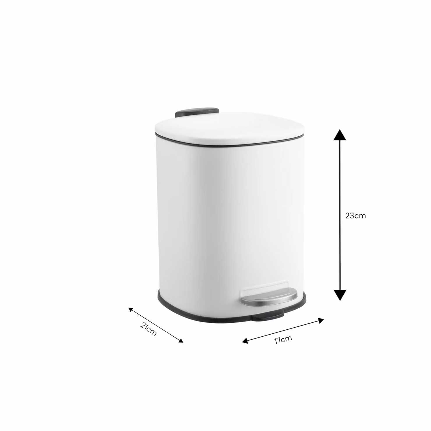 Showerdrape Capri 3L Rounded Square Pedal Bin in White – 2
