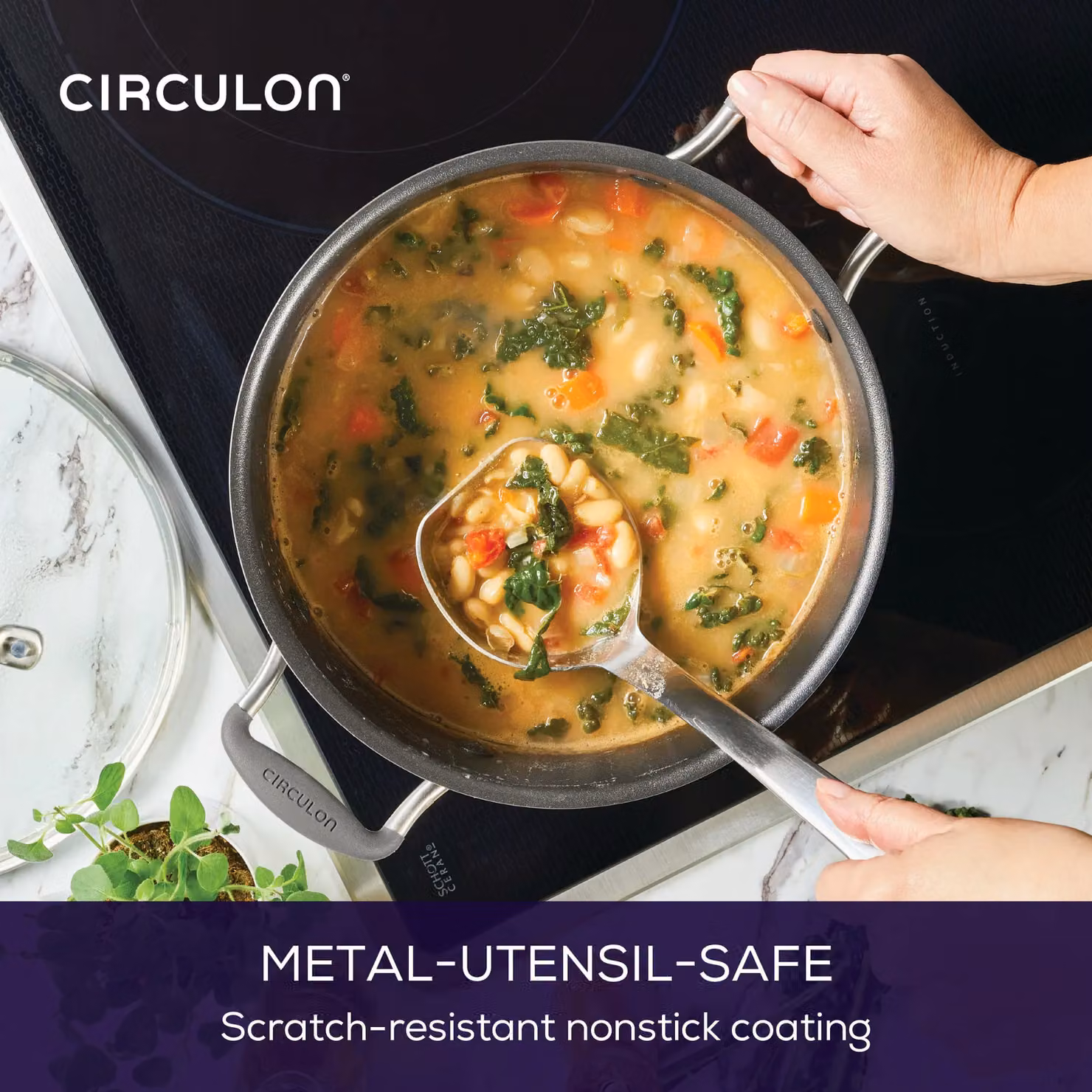 Circulon ScratchDefense Extreme Non Stick Stockpot with Lid, Grey, 7.6L – 2
