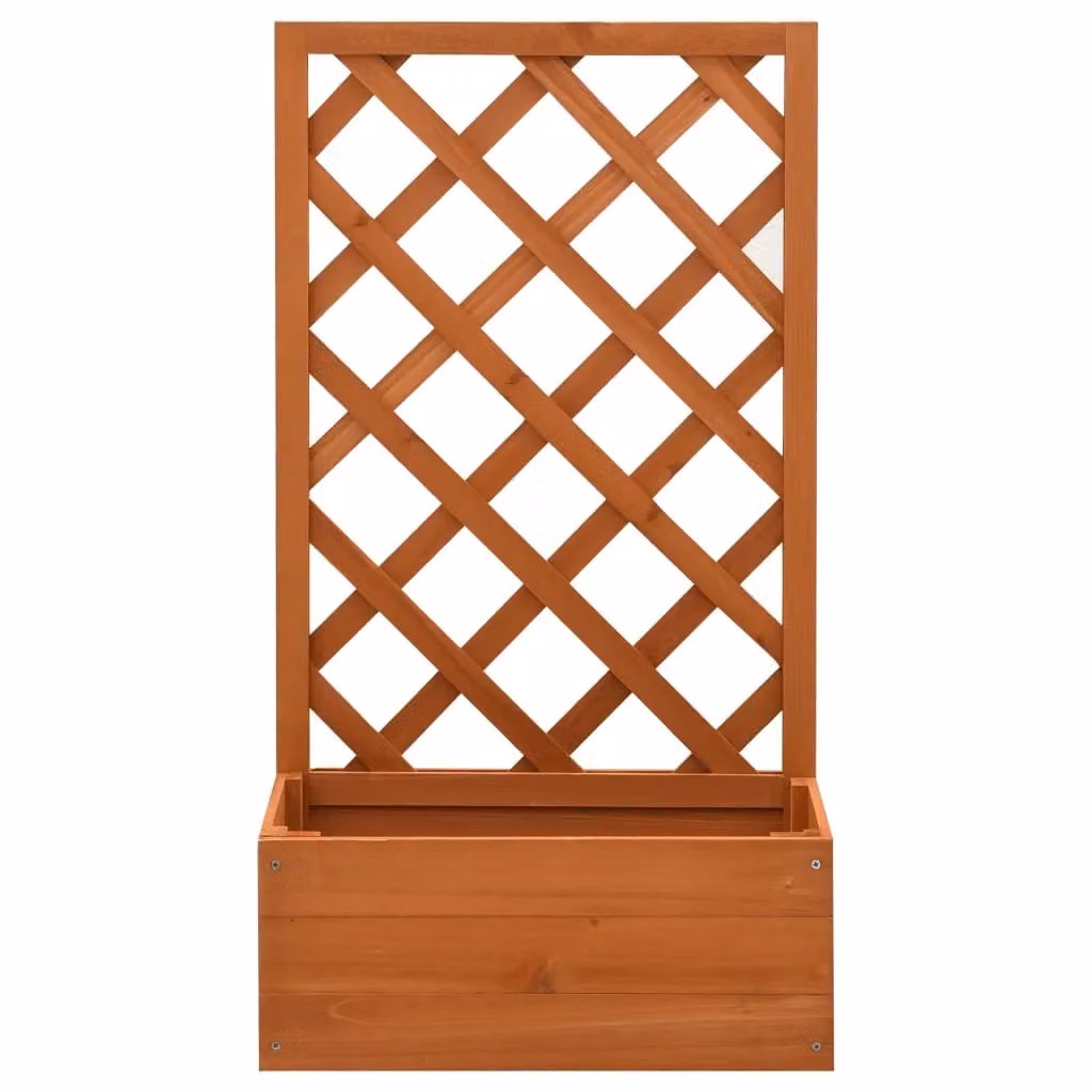 Berkfield Home Garden Trellis Planter in Orange, Solid Wood, W/D/H: 50 x 25 x 90 cm – 2