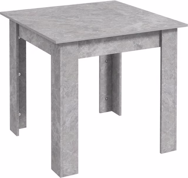 KORVIXA Modern Grey Square Dining Table for 2 Adults, W/D/H: 100 x 100 x 100 cm – 1