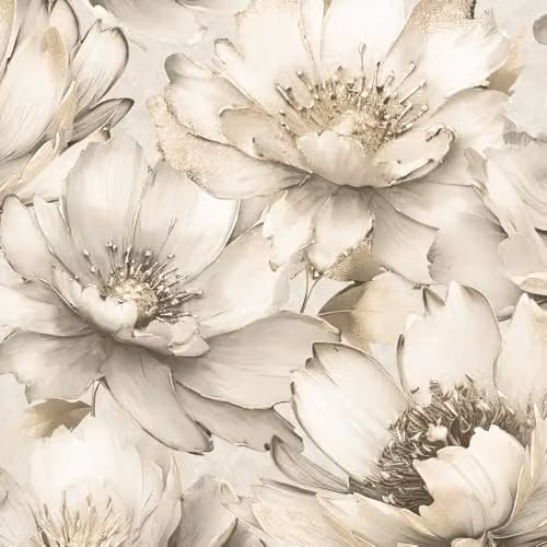 Muriva Aminah Floral Botanical Wallpaper in Beige