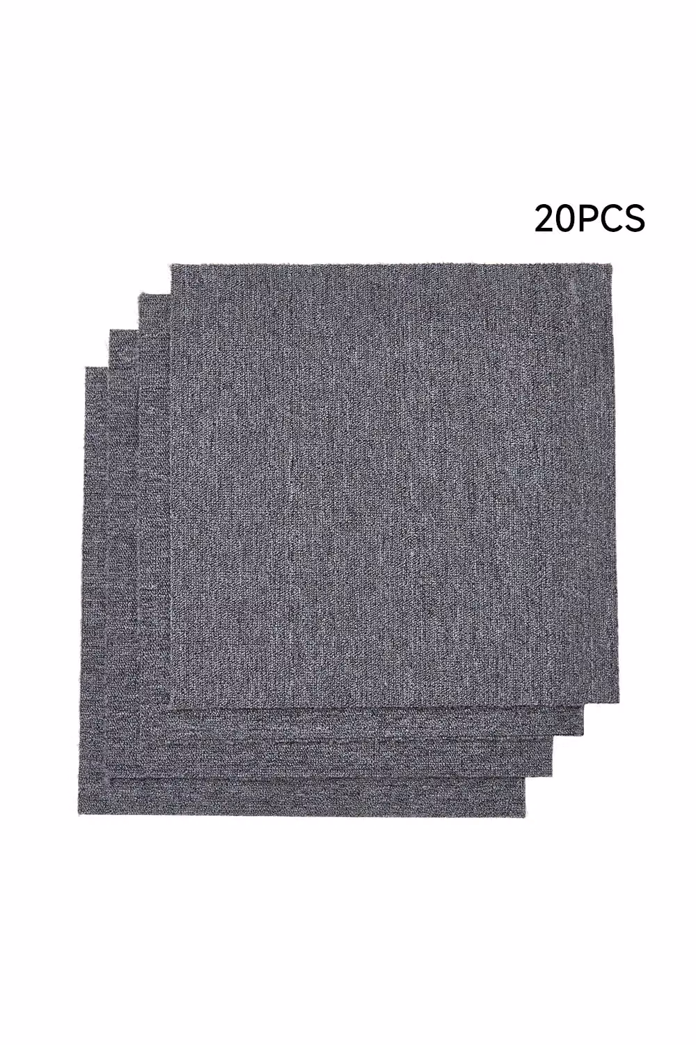 Living and Home 20-Piece Grey Polypropylene Carpet Floor Tiles, W/D/H: 50 x 50 x 0.5 cm – 2