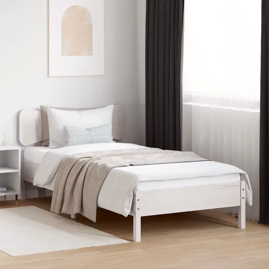 Berkfield Home Rustic White Solid Wood Pine Headboard, Width: 100 cm – 2