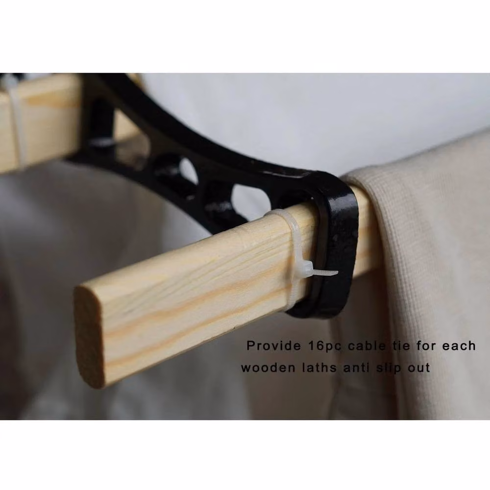 PAWNORA Ceiling Pulley Clothes Airer Dryer in Natural Wood – 4