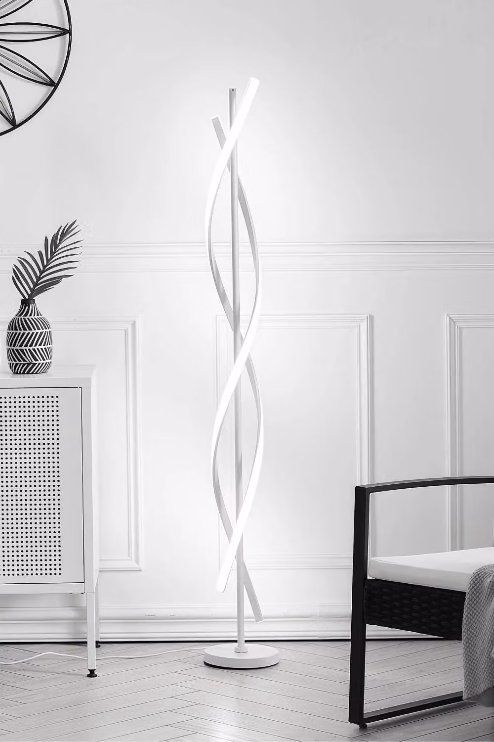 Living and Home Modern White LED Arc Floor Lamp – 2