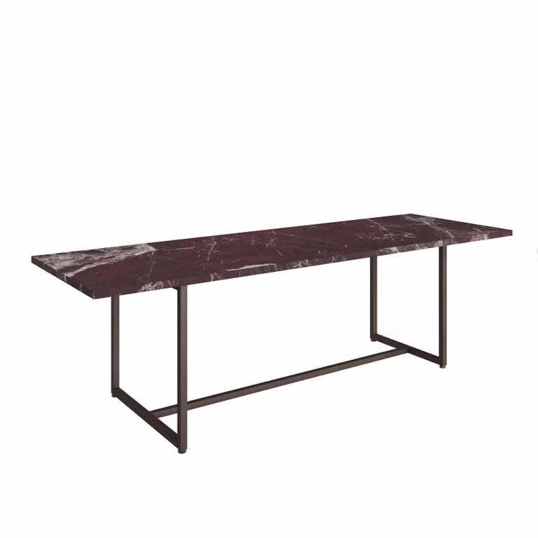 Dome Deco SIMAY Art Deco Marble Coffee Table in Brown