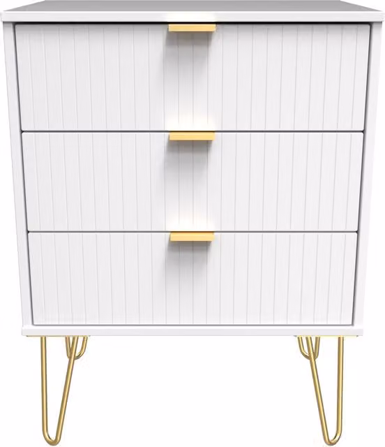 2 U Bexley 3 Drawer Chest in White and Gold