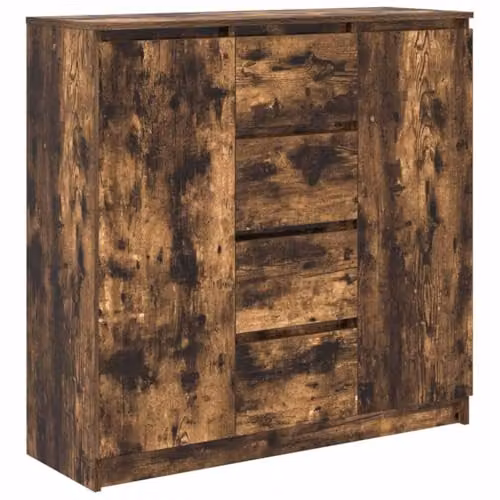 vidaXL Sideboard with Drawers in Brown Smoked Oak, W/D/H: 100.5 x 35 x 98.5 cm – 1