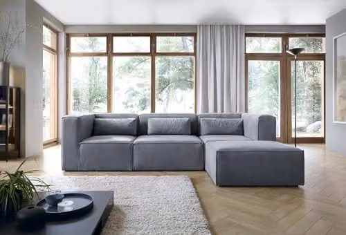 Abakus Direct Doris Reversible L-Shaped Corner Sofa in Dark Grey Cord Fabric, W: 282 cm, D: 163 cm, H: 73 cm – 3