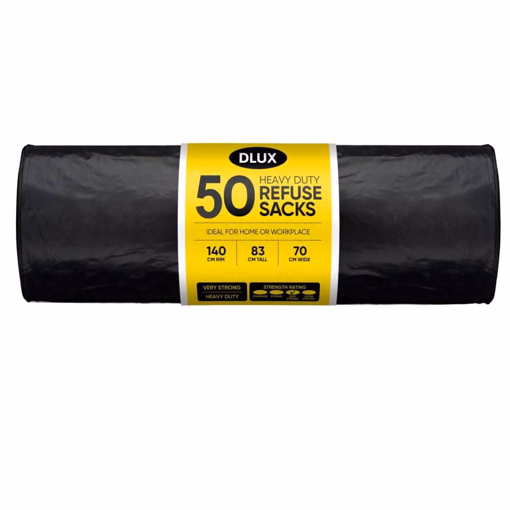Bedsland 50 Pack Black Heavy Duty 70L Bin Bags – 2