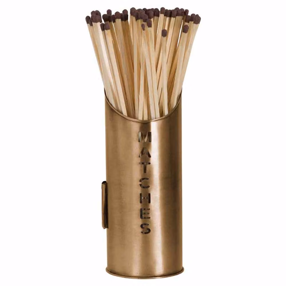 Lemon Pavilion Furniture and Decor Metal Logs and Kindling Buckets and Matchstick Holder, Bronze, H: 32 cm – 3