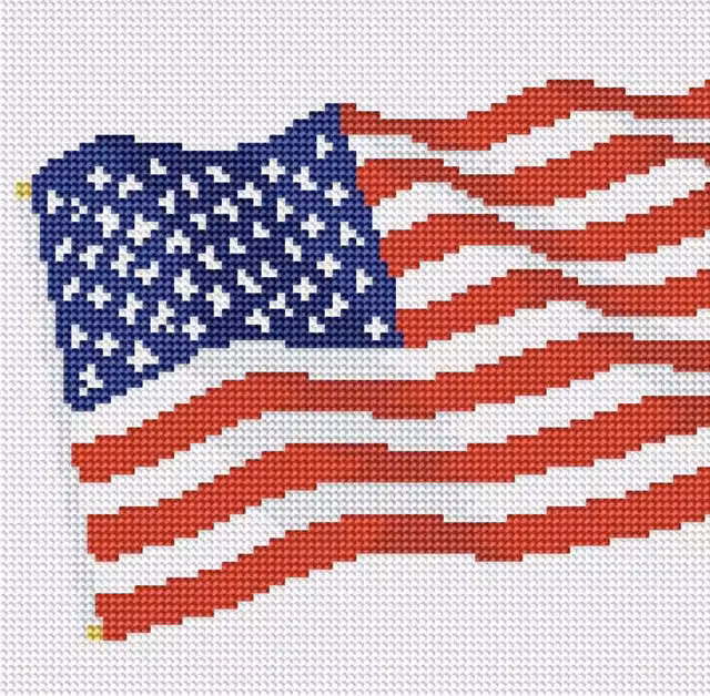 Syntego American Flag Diamond Painting Kit in White and Multicolour