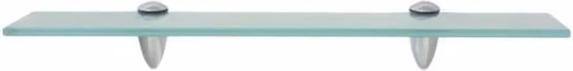 Berkfield Home Modern Floating Glass Shelves, 2 Pack, Clear, W: 50 cm, D: 10 cm