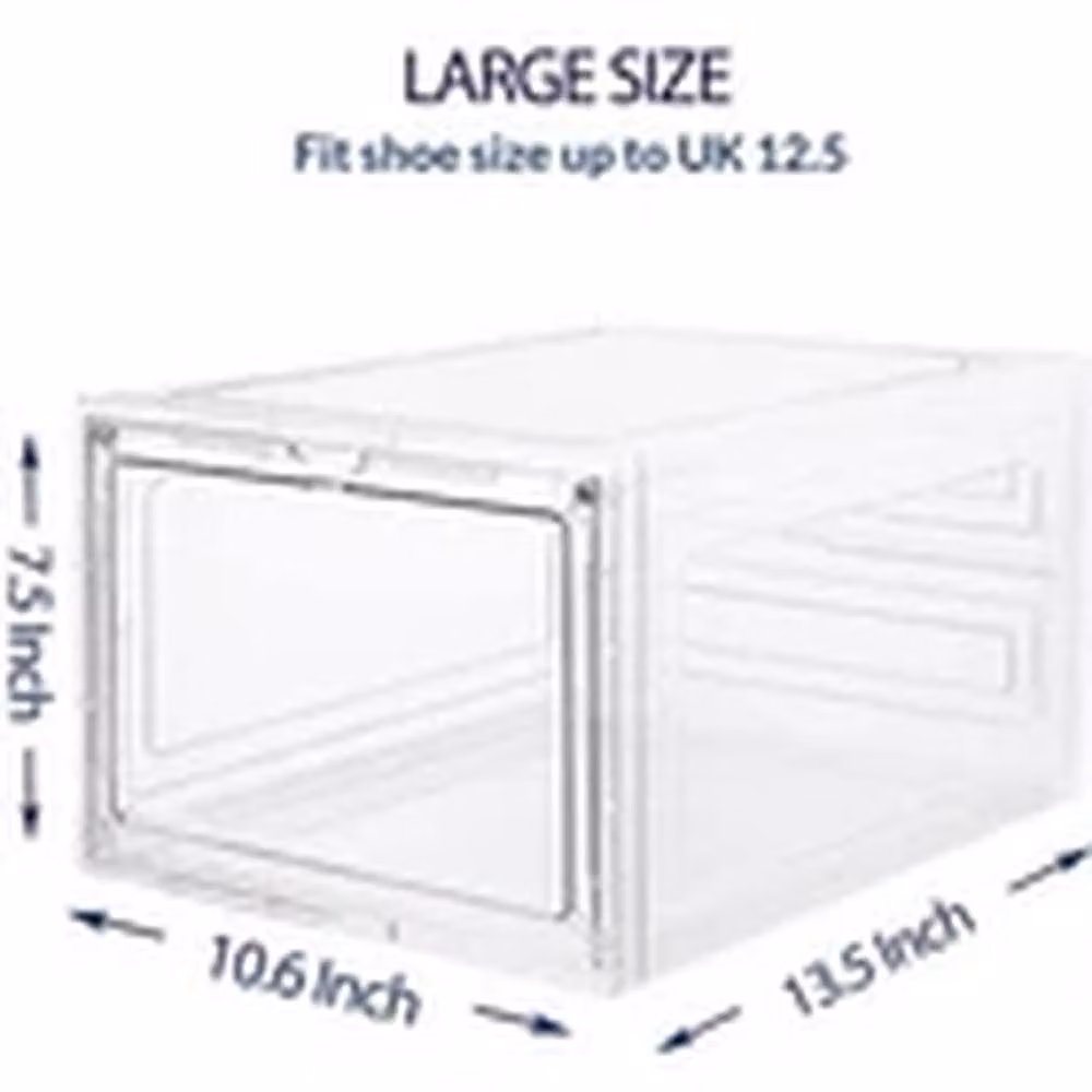 EONLION 6-Piece Stackable Transparent Hard Plastic Shoe Storage Display Boxes in Clear – 2