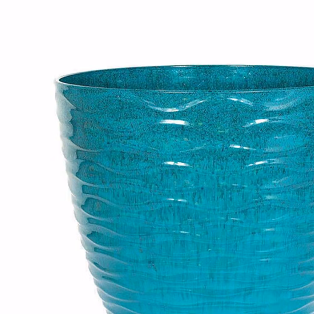La Hacienda Plastic Windermere Planter Pot in Turquoise and Petrol, W: 38 cm, D: 38 cm, H: 38 cm – 2