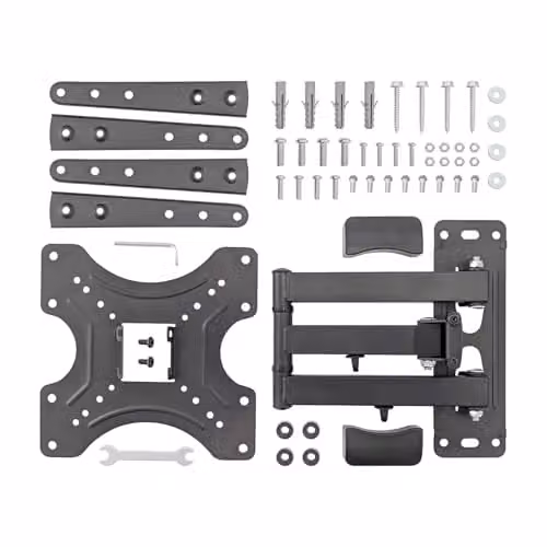 Harbour Housewares Articulating TV Wall Bracket for 25-60 inch Screens, Tilt, Swivel and Rotate, VESA 75x75-400x400, Supports up to 40kg, Black Steel – 6