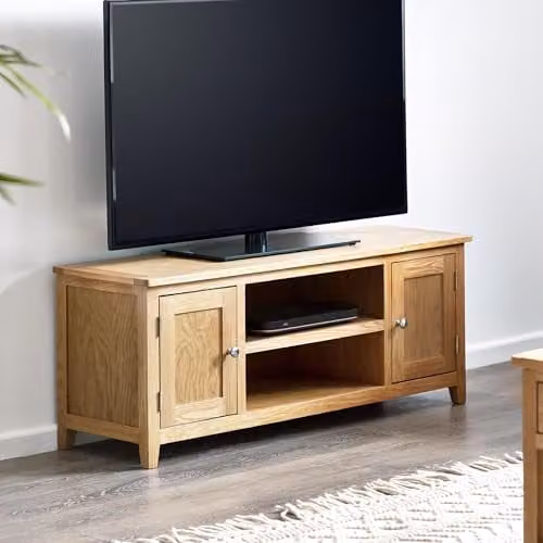 Julian Bowen Mallory Oak TV Unit, W: 127 cm, D: 40 cm, H: 50 cm
