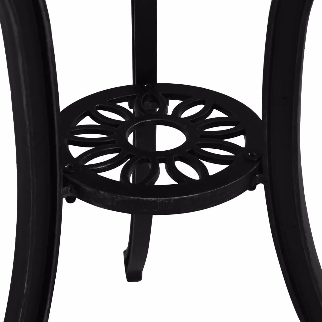 Berkfield Home Black Cast Aluminium Garden Table W/D/H: 62 x 62 x 65 cm – 4