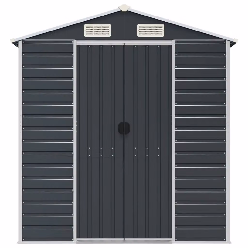 Berkfield Anthracite and Black Galvanised Steel Pent Garden Shed, W/D/H: 191 x 300 x 198 cm – 3