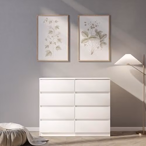 Seconique Malvern 8 Drawer Chest in White – 2