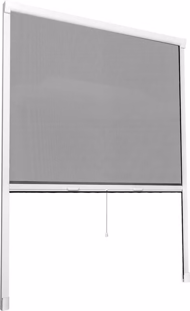 TECTAKE White Aluminium Roller Fly Screen Blind with Cord, Width: 90 cm