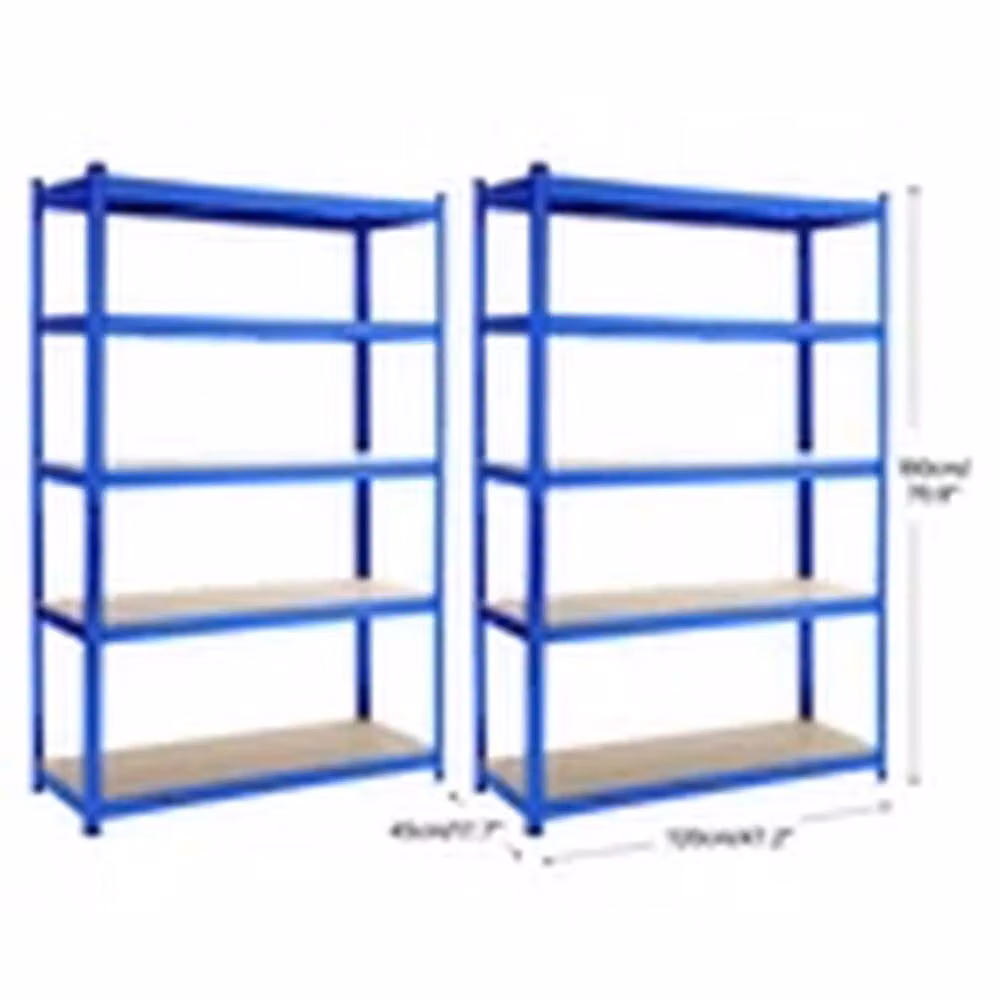 EONLION Blue Metal and MDF Freestanding Garage Shelving Unit with 5 Adjustable Tiers, H 180 cm x W 120 cm x D 45 cm – 2