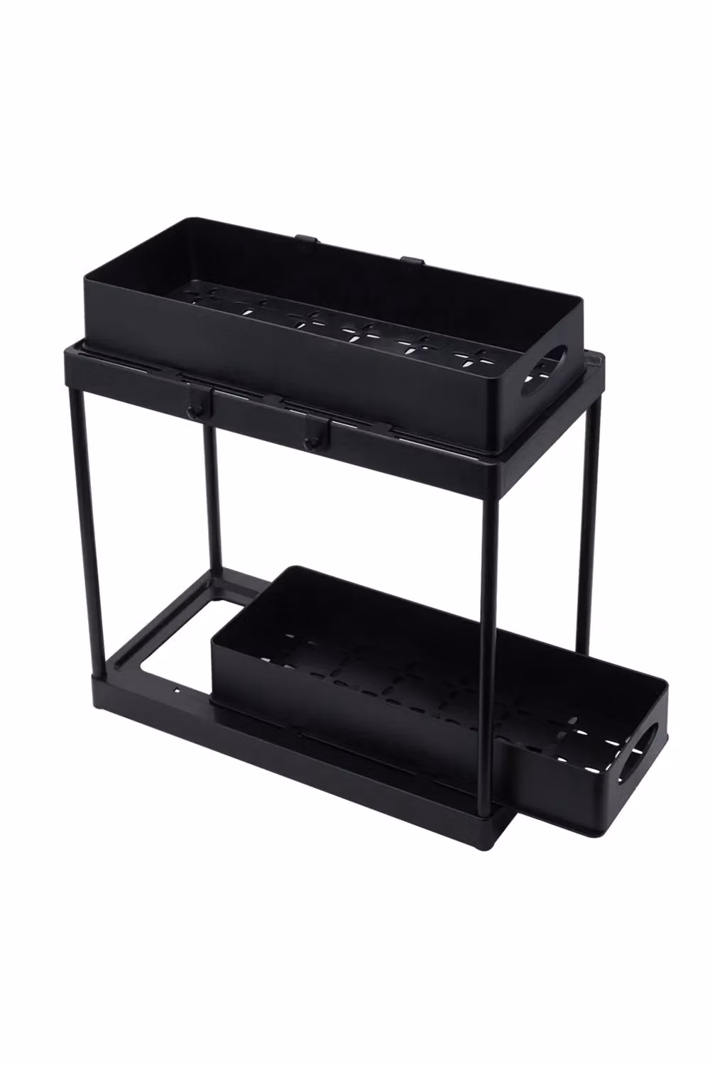 Living and Home 2-Tier Spice Rack Cabinet Organiser with Sliding Drawers, Black, W: 33.5 cm, D: 38.0 cm – 3