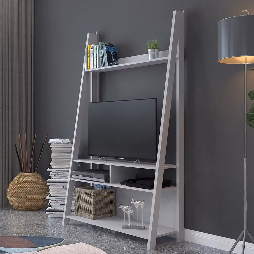 Lemon Pavilion Furniture Tiva Grey Ladder TV Unit, W105 x D38.6 x H175.4 cm – 2