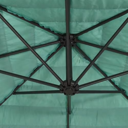 vidaXL Garden Parasol with Steel Pole and Polyester Canopy, Green, W: 388 cm, D: 388 cm, H: 248 cm – 3
