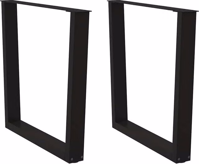 Berkfield Home V-Shape Dining Table Legs, 2 Pieces, Black Steel, H: 72-73.3 cm x W: 80 cm