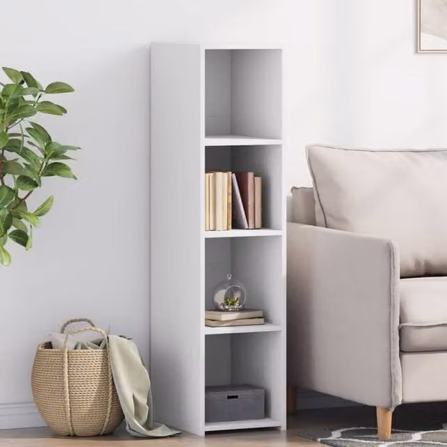 Berkfield Home White Wall Mounted Highboard W/D/H: 30 x 41 x 124 cm – 1