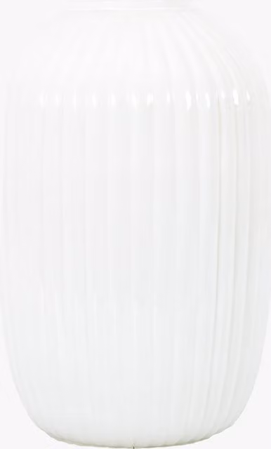 Perch & Parrow Ridgley White Glass Tabletop Vase, Medium, Round