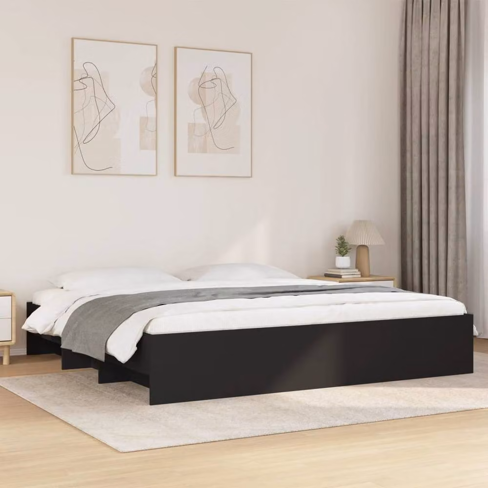 Berkfield Home Durable Super King Bed Frame in Black, W/D/H: 180 x 200 x 35 cm – 2