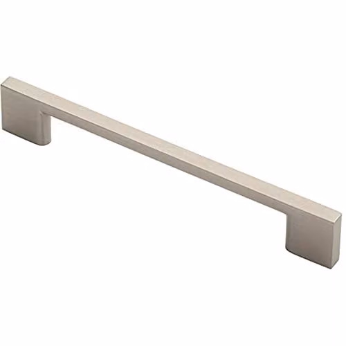Loops Slim D-Shape Pull Handle in Brushed Silver, 152 x 7.5 mm with 128 mm Fixing Centres