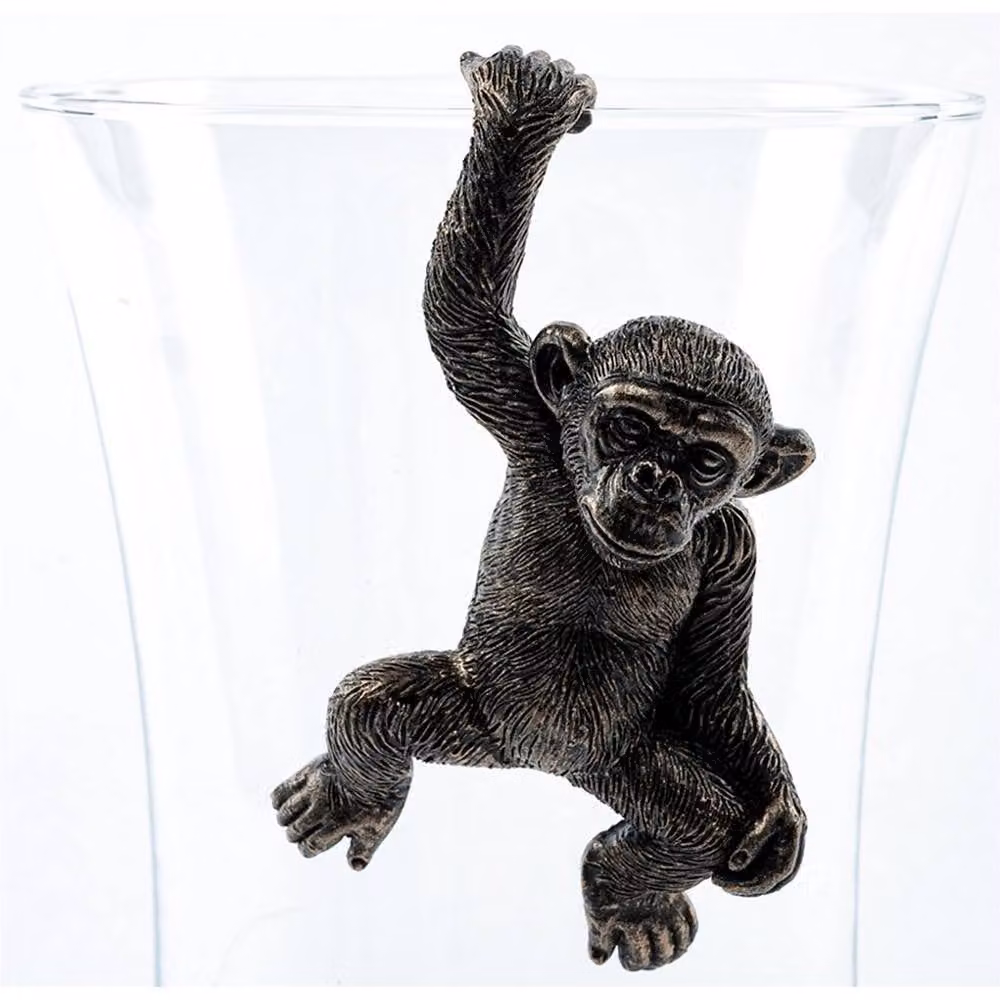 Jardinopia Chimpanzee Hanging Plant Pot in Bronze, W: 7 cm, L: 11.5 cm, H: 4.5 cm