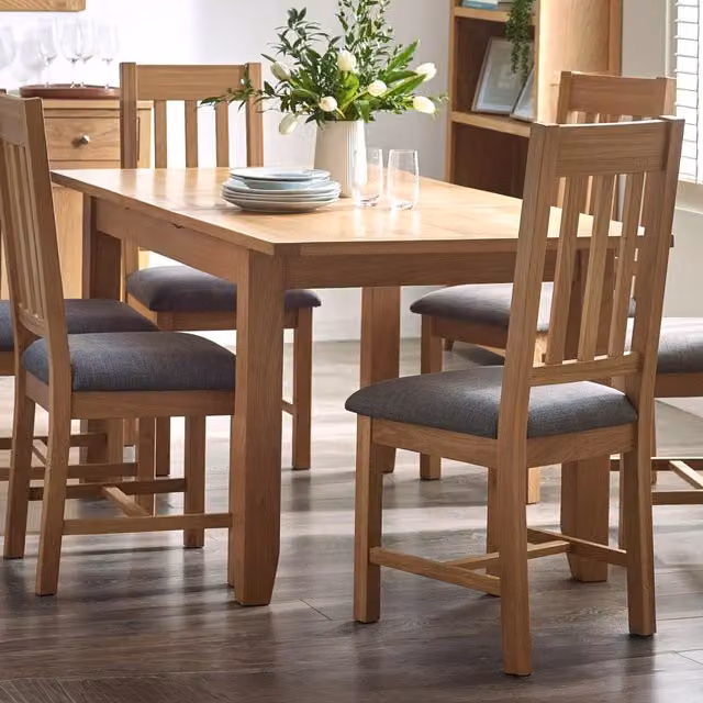 Julian Bowen Mallory Extendable Rectangular Oak Dining Table in Brown