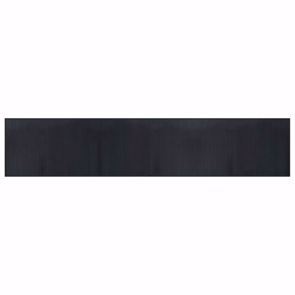 Berkfield Home Rectangular Bamboo and Polypropylene Rug in Black, W/D: 60 x 300 cm – 1