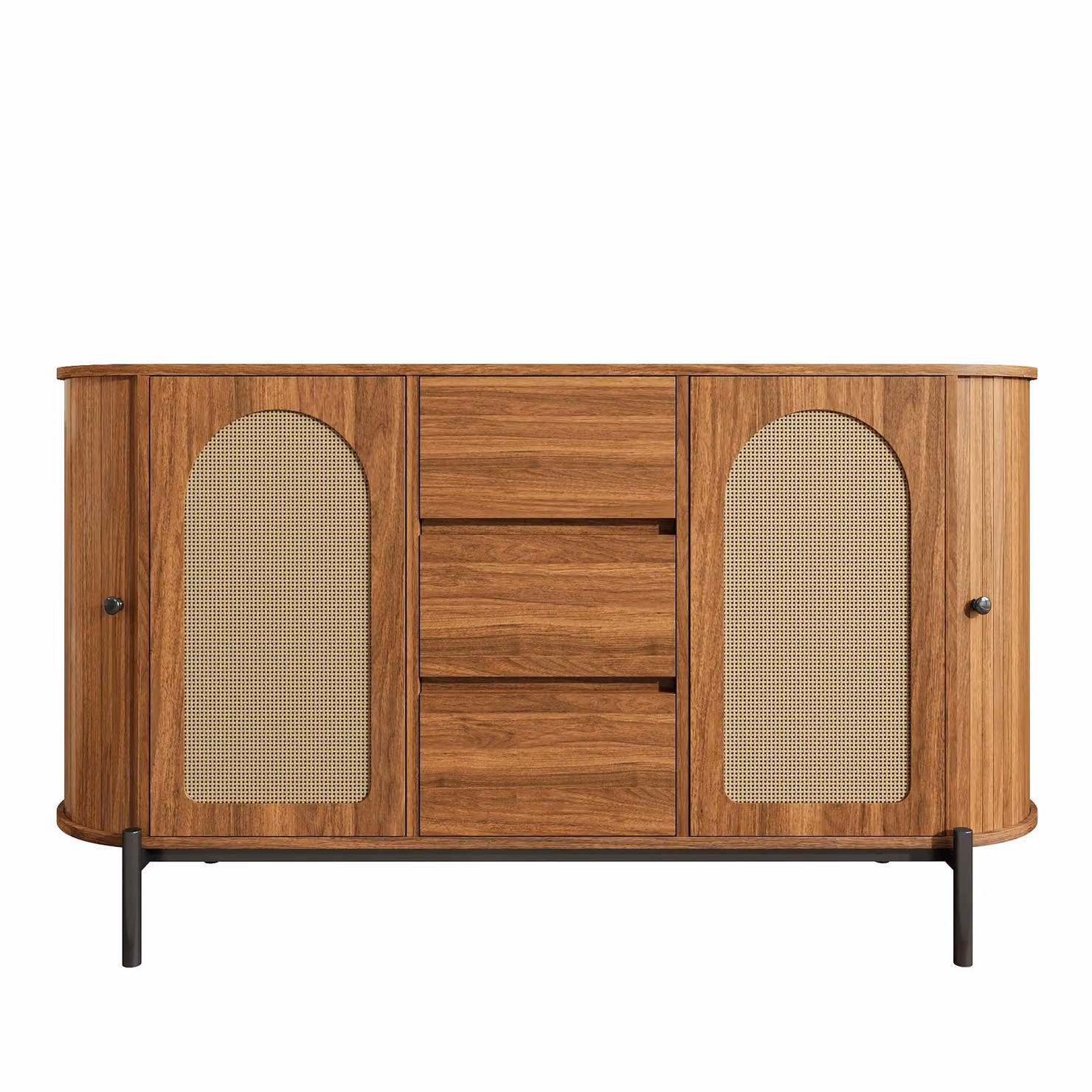 Aosom UK Scandinavian Style Sideboard with 3 Drawers and Adjustable Shelves in Brown and Black, W/D/H: 140 x 38 x 77.5 cm – 2