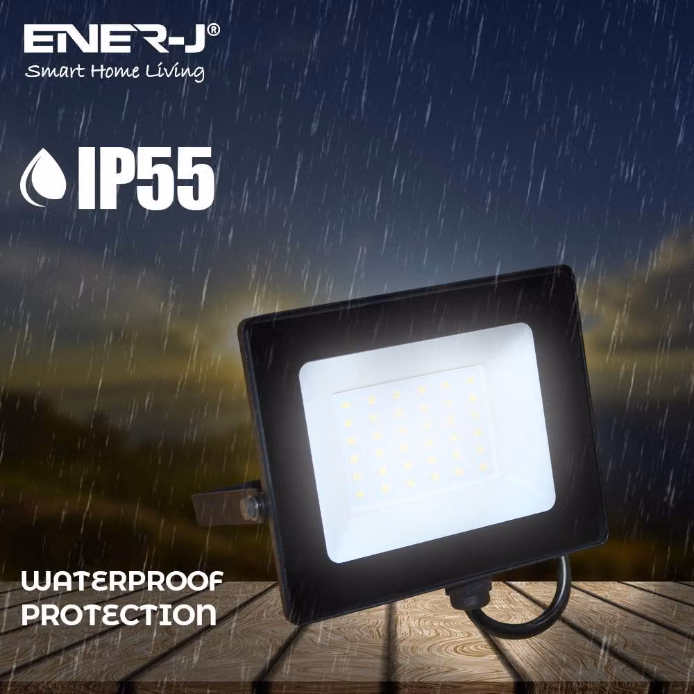 ENER-J 30W LED Black Garden Floodlight with Series 500W Controller – 3