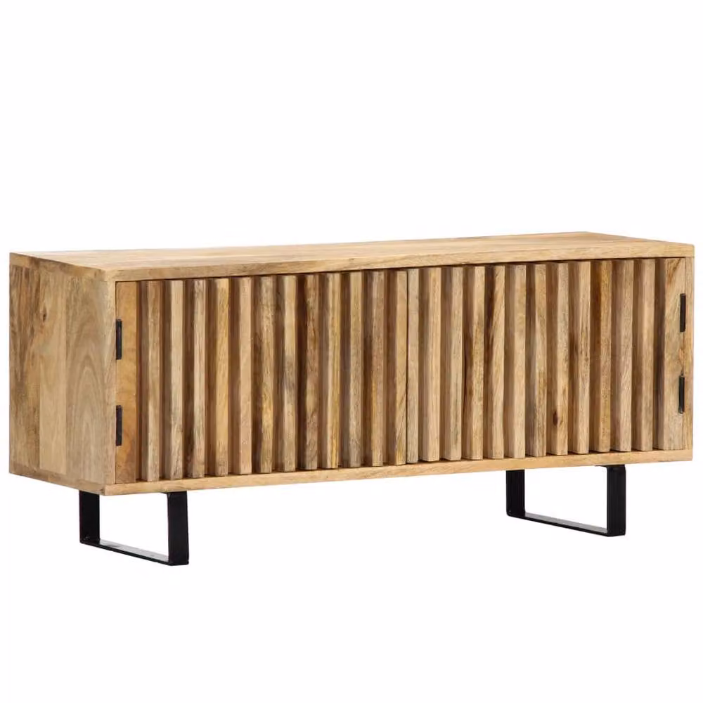 Berkfield Home Industrial TV Cabinet in Brown Solid Mango Wood and Metal, W/D/H: 90 x 30 x 40 cm – 2