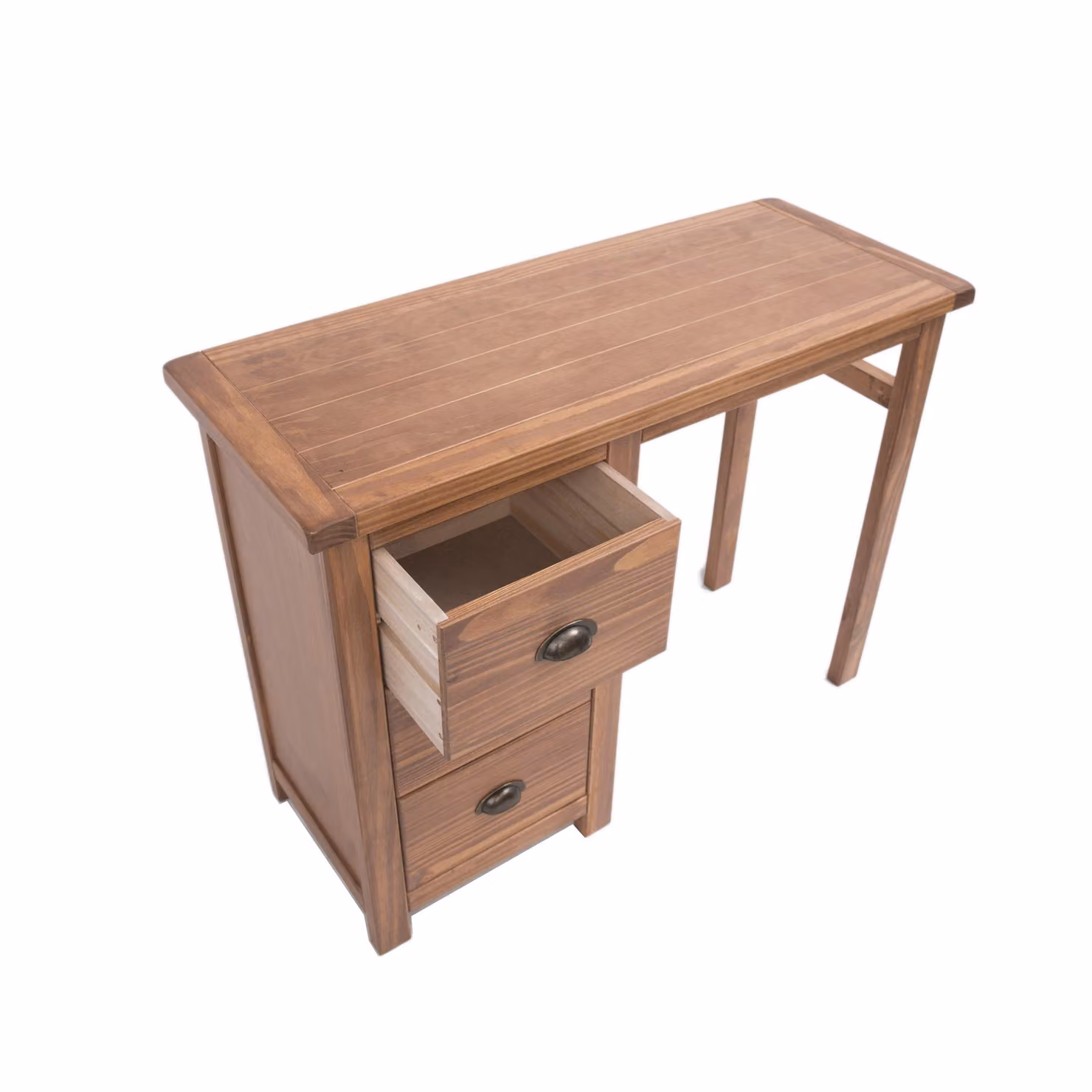 Cabinet Bits Padua 3 Drawer Dressing Table Set in Brown with Brass Cup Handles – 2