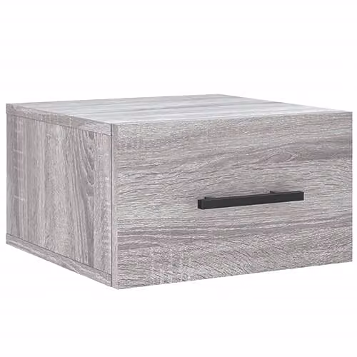 vidaXL Wall-mounted Bedside Cabinet in Grey, W/D/H: 35 x 35 x 20 cm