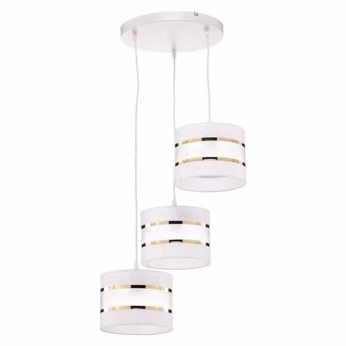 Netlighting Helam Helen Cluster Pendant Ceiling Light in White and Gold/Brass, Diameter: 35 cm