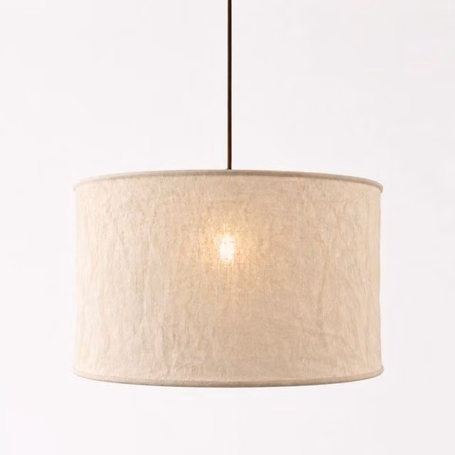 CGC Lighting Sicilia Oatmeal Linen Round Drum Lampshade, Beige, Diameter: 50 cm