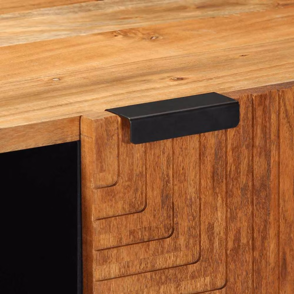 Berkfield Home Industrial Style Acacia Wood TV Cabinet in Brown, W/D/H: 105 x 33 x 46 cm – 4