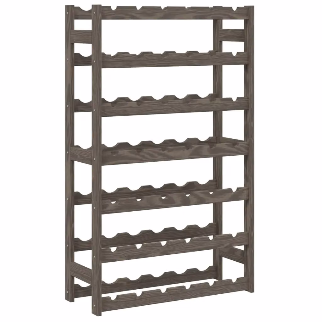 Berkfield Home Grey Solid Pine Wood Wall Mounted Wine Rack for 42 Bottles – 2