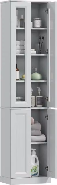 HOMCOM 6-Tier Tall Bathroom Storage Cabinet in Blue, W/D/H: 38 x 26 x 160 cm – 5
