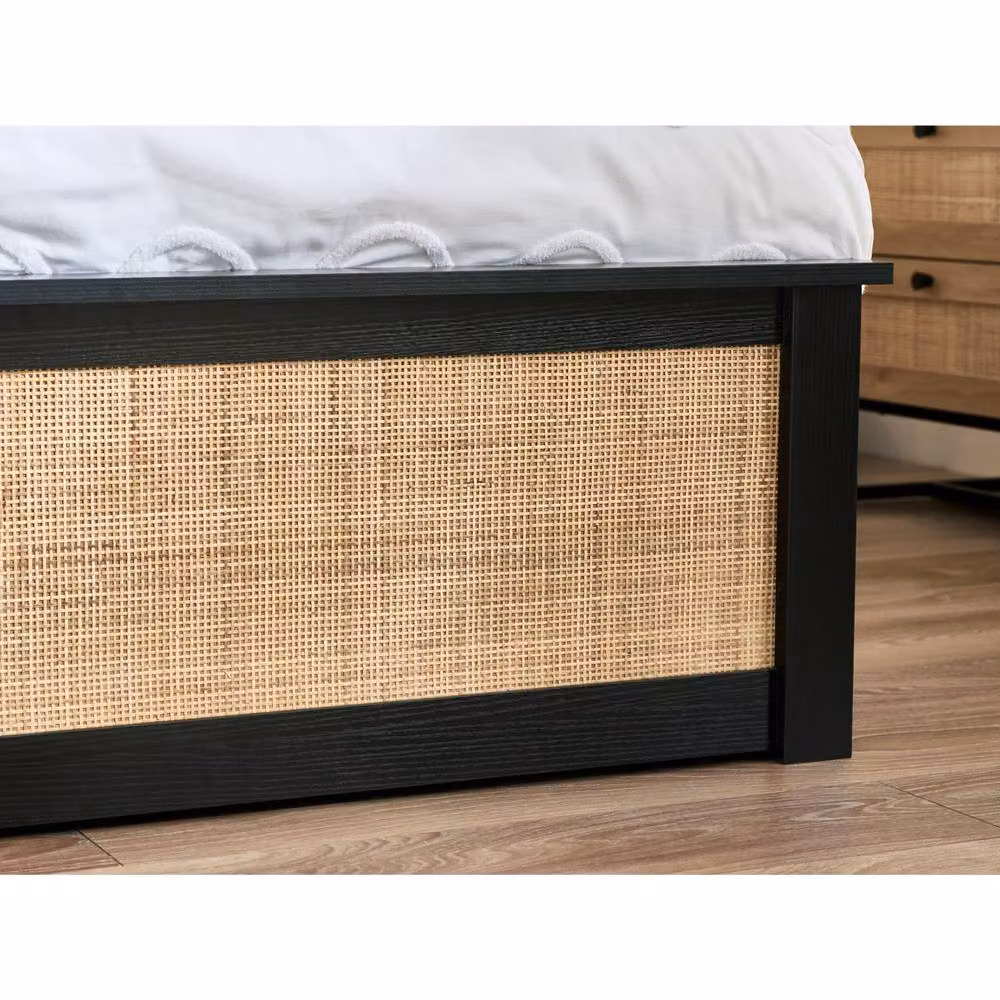 Cheshire Zinc Modern Upholstered Ottoman Bed in Black, Double (W/D/H: 140 x 200 cm) – 4