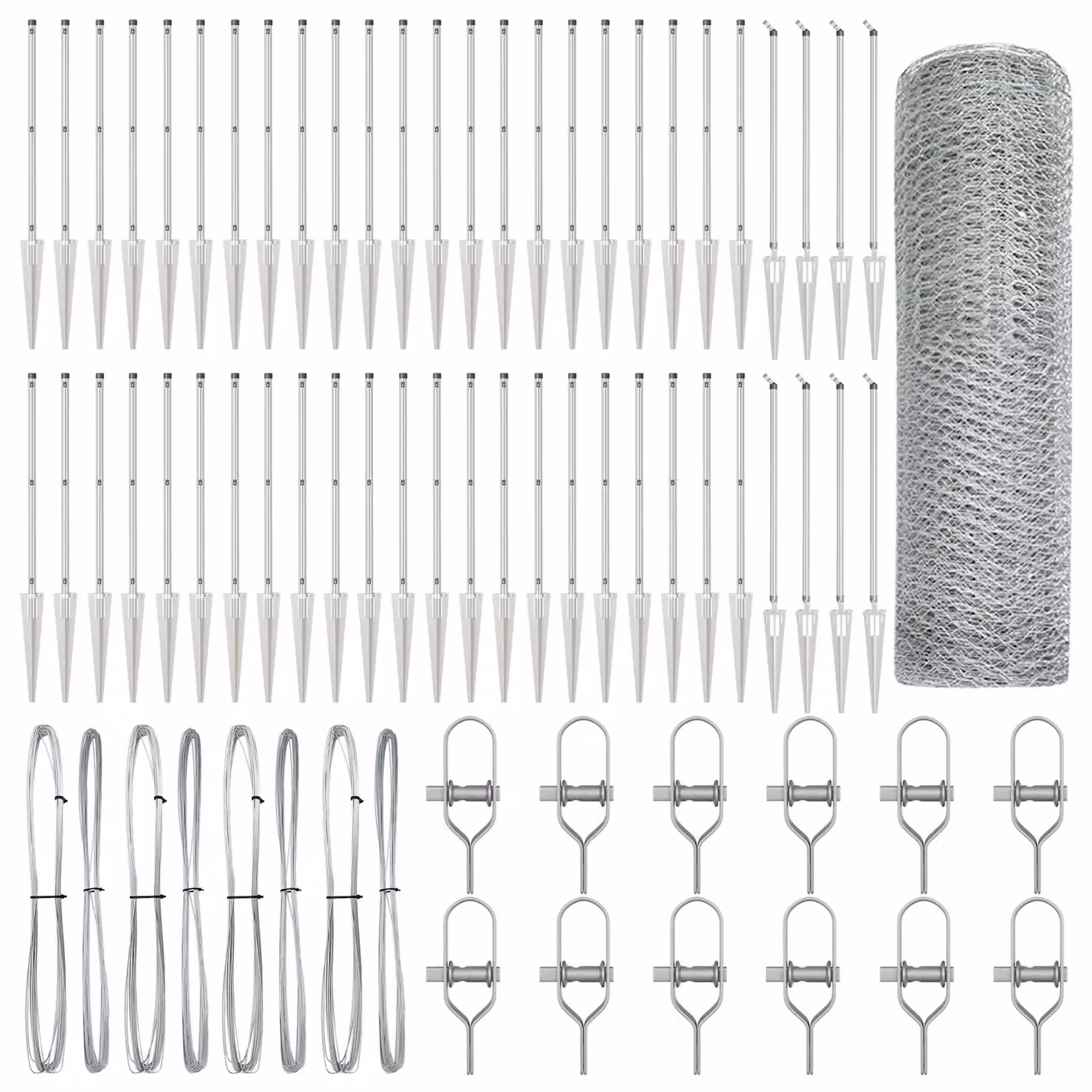 Berkfield Home Hexagon Fence in Silver Galvanised Steel, H: 120 cm x W: 100 m – 2