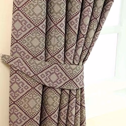 Homescapes Aztec Jacquard Curtain Tie Back Pair in Purple and Gold